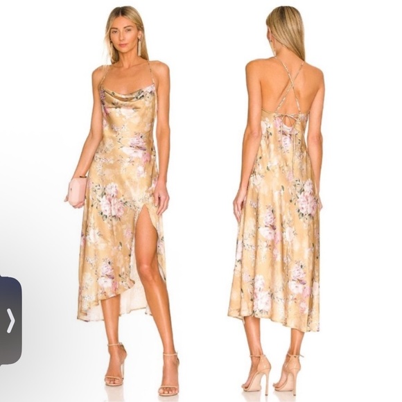 Astr Dresses & Skirts - NWT ASTR the Label Gaia Dress in Mustard
Floral Large Satin Silk Formal Wedding